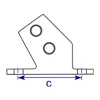 251 - Raccord socle fixation sol (30° à 45°)