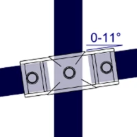 156 - Raccord en croix 2 entrées (0° - 11°)