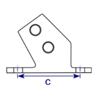 251 - Raccord socle fixation sol (30° à 45°)