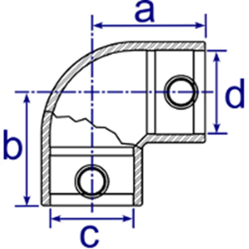 125R - Coude reduisant avec angle de 90 ̊