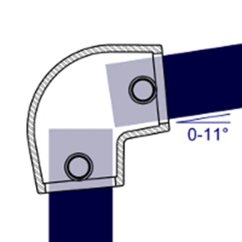 154 - Raccord en coude variable (0° - 11°)