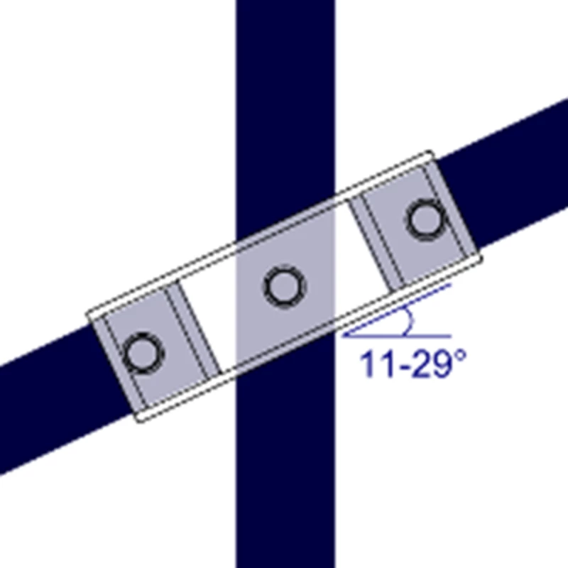 256 - Raccord en angle variable à 2 entrées (11° à 29°)